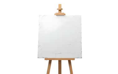wooden easel isolated on white