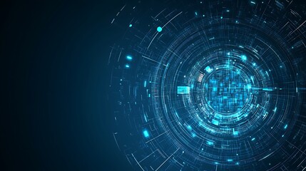Obraz premium Abstract Digital Data Network Circular Visualization