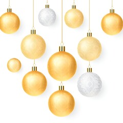 Flux Schnell Christmas balls gold vector set design Christmas