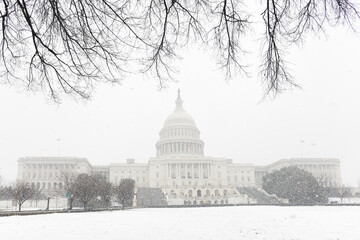 Capitol Building in the snow - Washinton D.C. United States