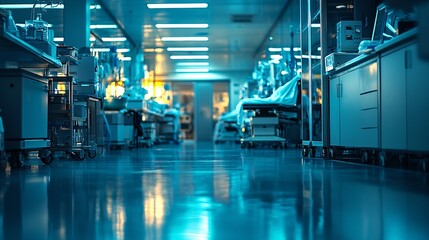 State-of-the-art surgical equipment cleaned and sterilized in a healthcare facility Stock Photo with side copy space