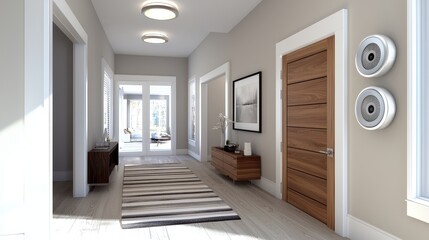 Fototapeta premium Modern and Sleek Interior Hallway with Contemporary Design Elements