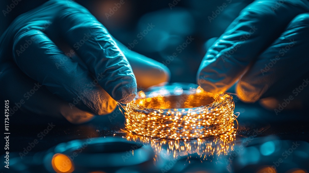 Poster High-precision suturing of a wound using advanced surgical techniques Stock Photo with side copy space