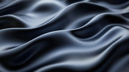 Obraz premium Silky smooth fabric texture, dark gray satin, flowing curves, dramatic folds, luxurious drapery, high contrast lighting, close-up detail, abstract background, shimmering surface, monochromatic, elegan