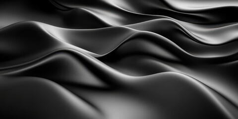 Fototapeta premium Silky smooth fabric texture, dark gray satin, flowing curves, dramatic folds, luxurious drapery, high contrast lighting, close-up detail, abstract background, shimmering surface, monochromatic, elegan