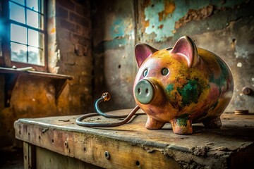 Piggy Bank Financial Checkup: Stethoscope & Savings for Medical Costs
