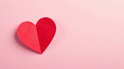 A Red Paper Heart on a Pink Background, a Symbol of Love and Affection