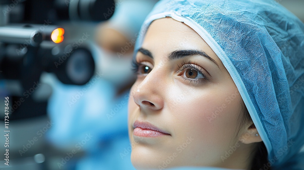 Poster patient being educated on the use of surgical drains before discharge stock photo with side copy spa