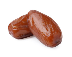 Tasty sweet dried dates isolated on white