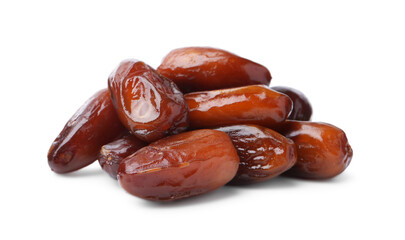 Tasty sweet dried dates isolated on white