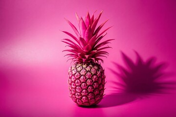 Pink Pineapple Silhouette Abstract Art: High-Depth-of-Field Stock Photo