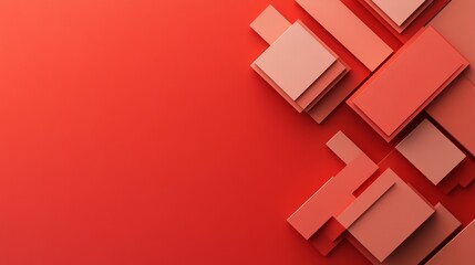 Abstract Red and Coral Geometric Shapes Background