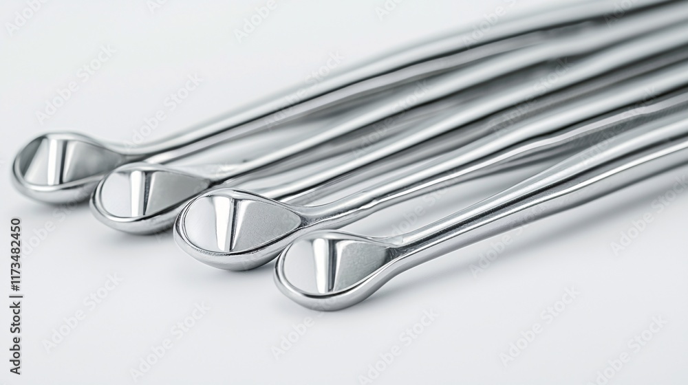Poster surgical instruments featuring advanced ergonomic designs for surgeons stock photo with side copy sp