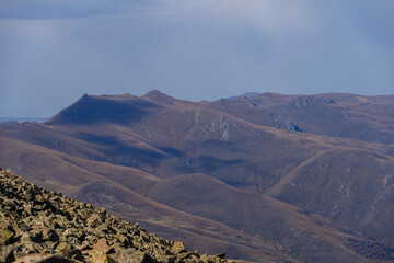 Great landscape from top of Maymekh mountain in Armenia