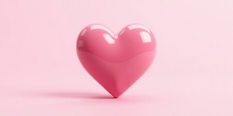 Shiny Pink Heart on Pink Background