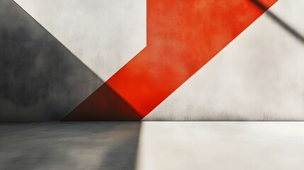 Minimalist Abstract Architectural Interior with Contrasting Geometric Shapes and Patterns