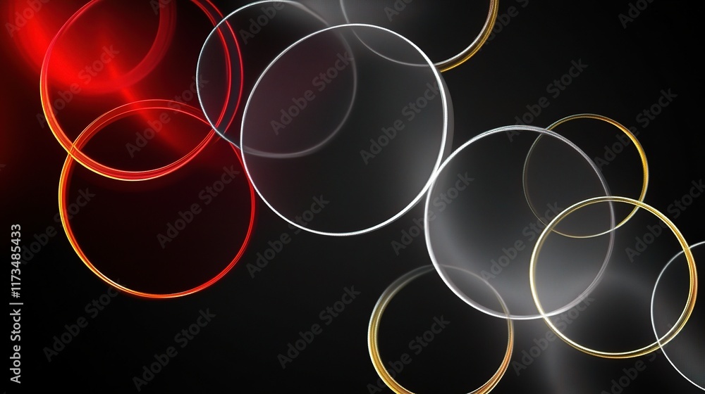Aufkleber abstract digital art with glowing circles in dynamic composition