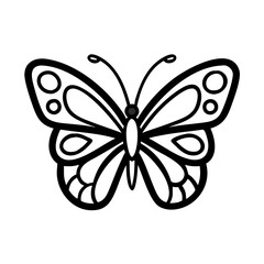 Black and White Butterfly Illustration for Art and Design