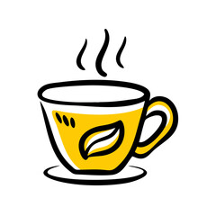 Yellow Coffee Mug Vector for Food and Drink-Themed Graphics