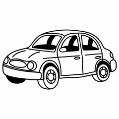 Classic Sedan Car Outline Vector for Automotive and Design Projects"