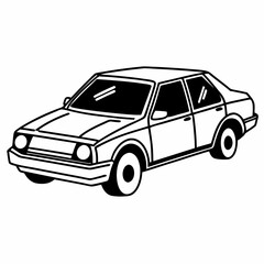 Minimalist Car Illustration Vector for Transportation Graphics