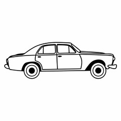 Minimalist Car Illustration Vector for Transportation Graphics