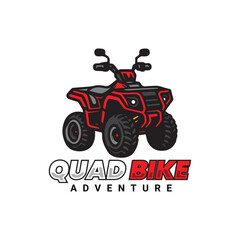 Quad Bike Adventure Logo Design Red and Black ATV Illustration