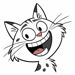 Playful Smiling Cat Illustration Vector for Creative Designs