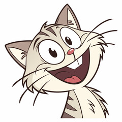 Playful Smiling Cat Illustration Vector for Creative Designs