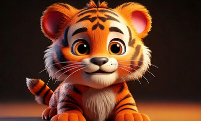 tiger cub with a ball