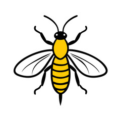Cute Yellow Bee Vector for Nature and Wildlife Designs