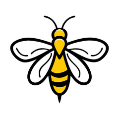 Cute Yellow Bee Vector for Nature and Wildlife Designs