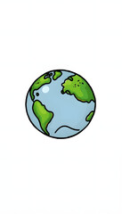 doodle symbol of planet earth, 8k, with white tones