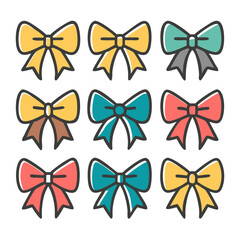 Bright and Stylish Bow Designs for Digital and Print Use"
