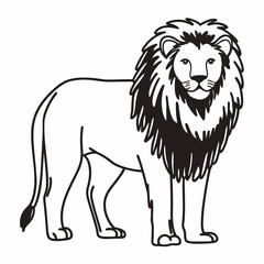 Powerful Lion Outline Vector for Animal-Themed Artwork