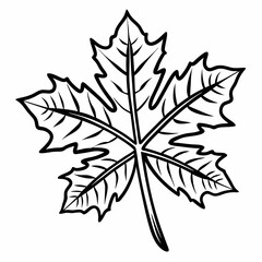 Simple Maple Leaf Silhouette Vector for Creative Artworks