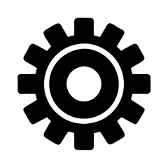 Minimalist Gear Icon Vector for Industrial and Technology Projects