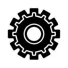 Modern Black Gear Silhouette Design for Engineering Graphics