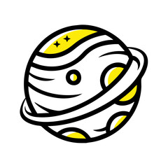 Unique Space-Themed Planet Illustration for Digital Use
