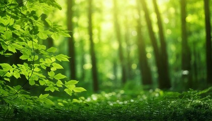 Fototapeta premium background image of forest leaves is blurred