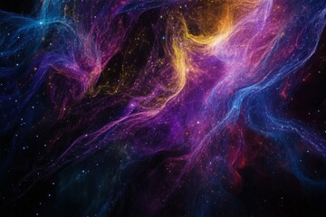 Fototapeta premium Vibrant Abstract Background Illustrating Digital Data and Communication in a Colorful Cosmic Landscape