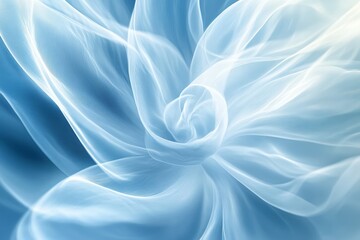 Obraz premium A mesmerizing abstract image of flowing blue and white fabric textures, creating soft waves and elegant patterns for creative design use.