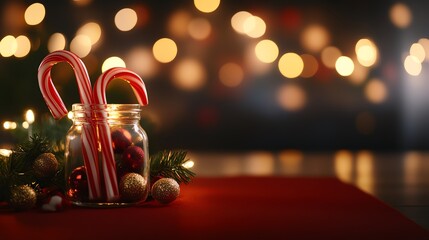 Festive candies in a charming holiday setting.