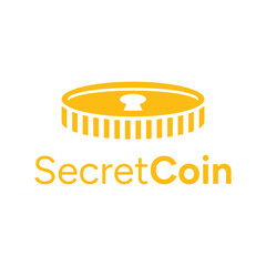 secret coin flat minimalist logo design