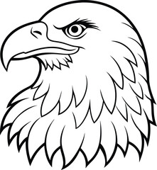 bald eagle head outline image. This is cool icon and many people use it on t-shirt who loves the bald eagle head.