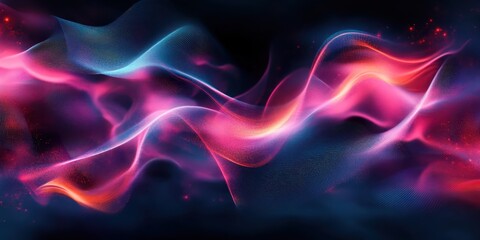 Obraz premium cosmic waves, vibrant colors, nebula, galaxy, starry background, ethereal, flowing energy, abstract space art, neon lights, cosmic ribbons, interstellar, celestial, digital art, colorful aurora, deep 