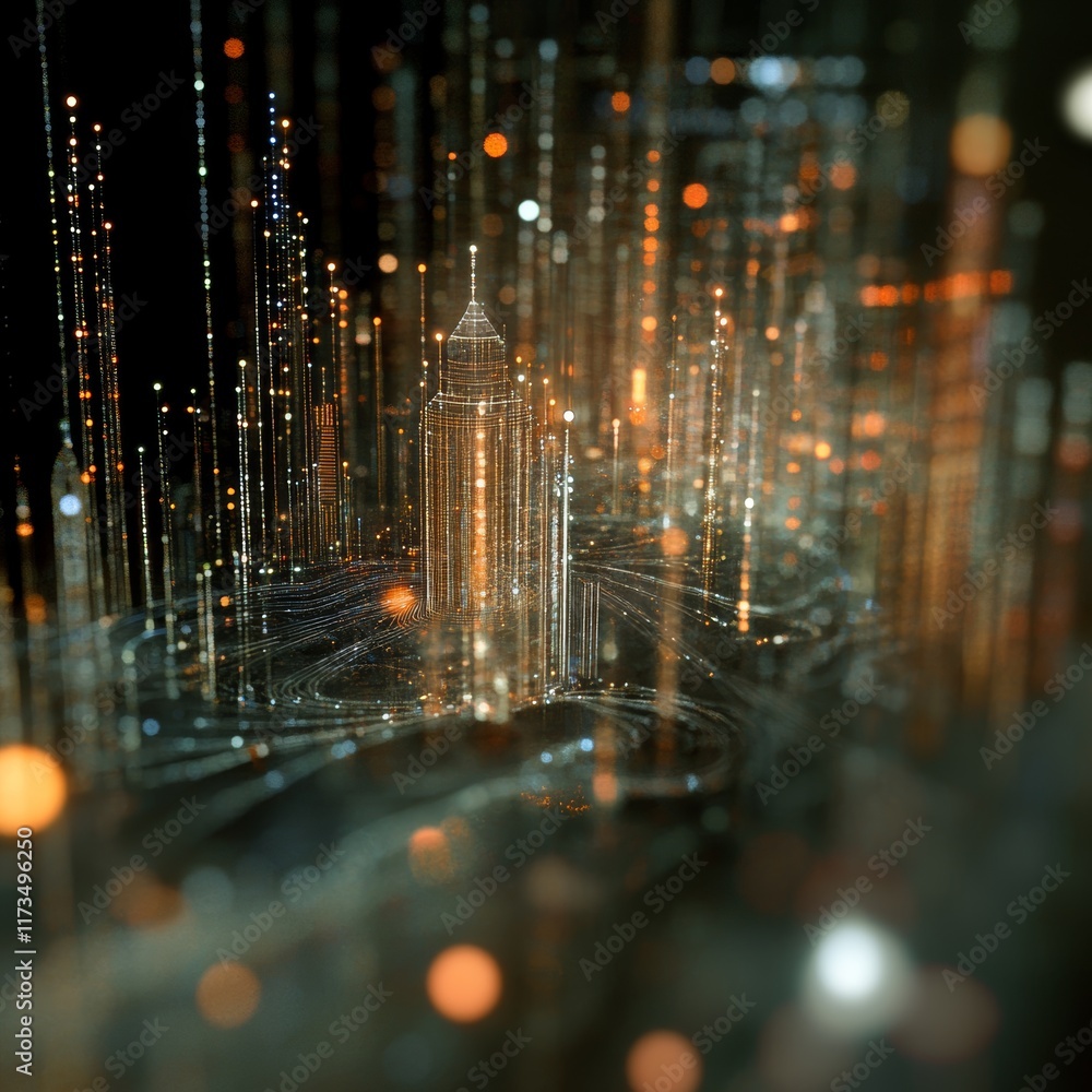 Aufkleber this visually striking conceptual image showcases a blend of data points and connections set against