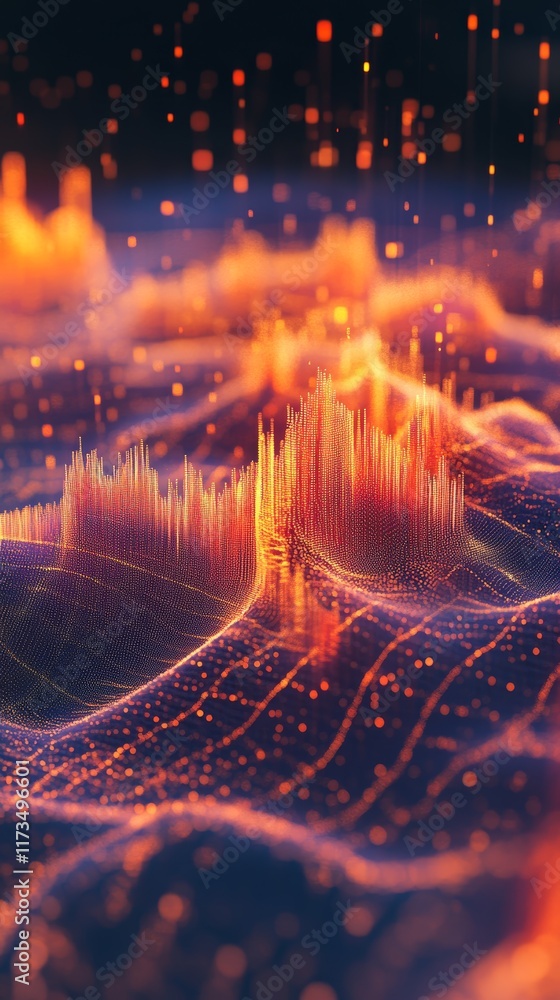 Poster explore a captivating abstract background showcasing dynamic wave patterns in vibrant orange and blu