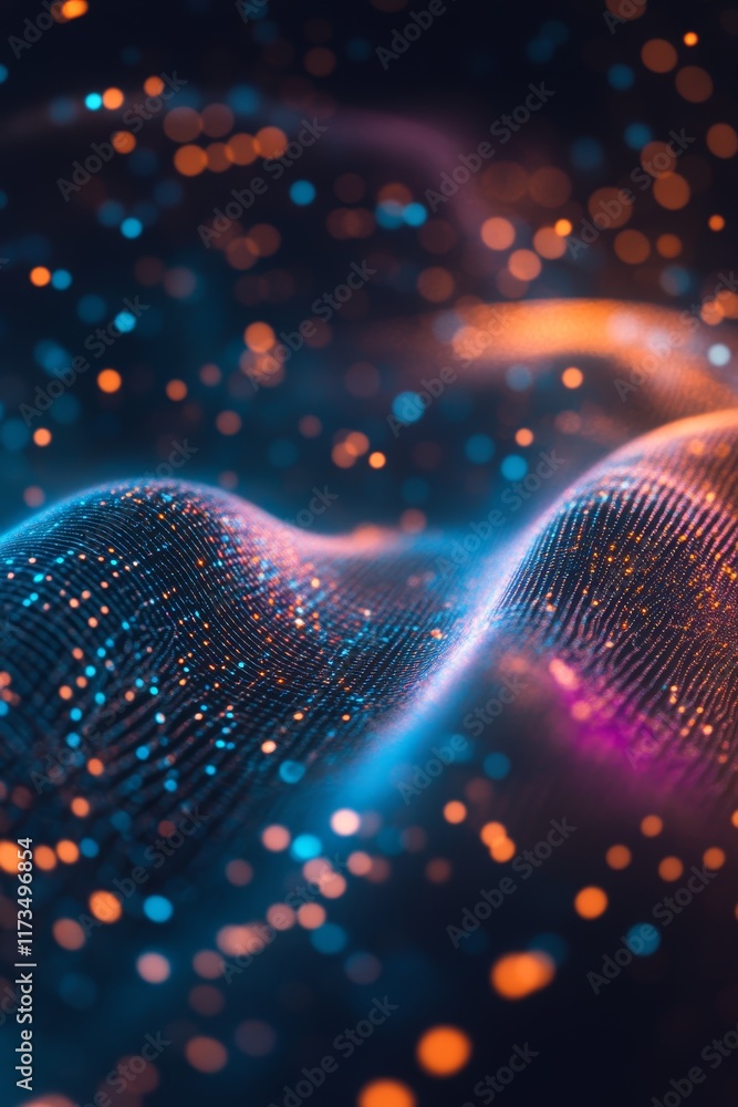 Poster explore a stunning abstract background featuring a digital stream of data, showcasing vibrant colors