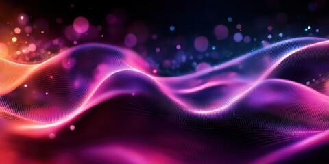 Obraz premium cosmic waves, vibrant colors, nebula, galaxy, starry background, ethereal, flowing energy, abstract space art, neon lights, cosmic ribbons, interstellar, celestial, digital art, colorful aurora, deep 